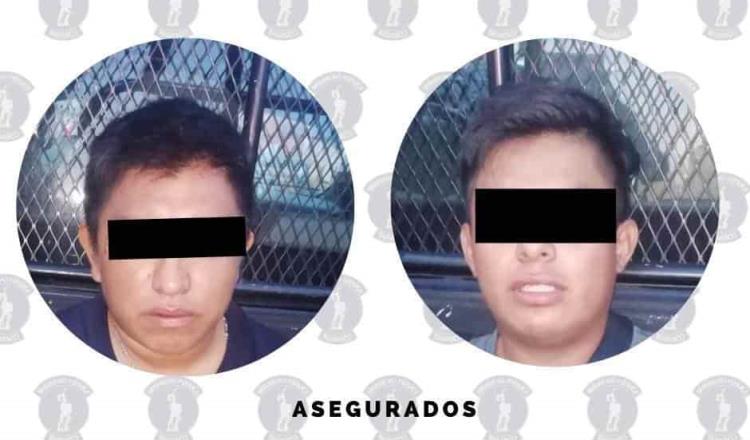 Aprehenden a dos sujetos por asalto a transeúnte en el centro de Villahermosa