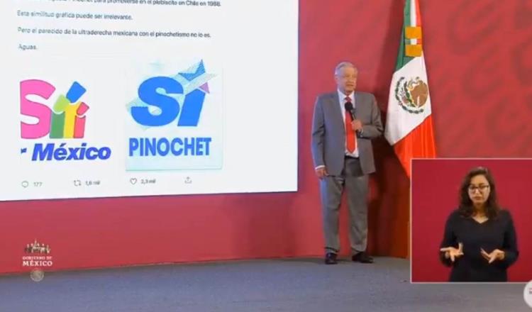 El logotipo usado por Sí por México tiene similitudes con el utilizado por el dictador Pinochet: AMLO