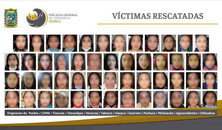 Fiscalía de Puebla rescata a 74 mujeres víctimas de explotación sexual; hay de Tabasco