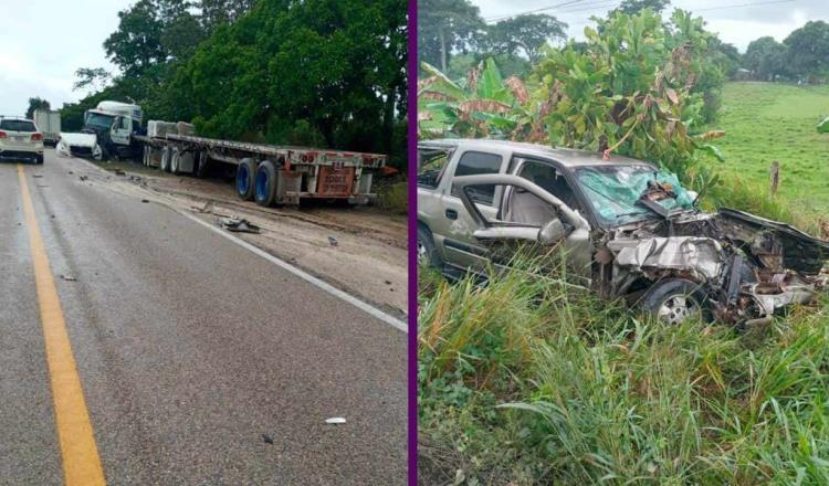 Accidente en la carretera Zapata-Tenosique, deja un muerto y un herido