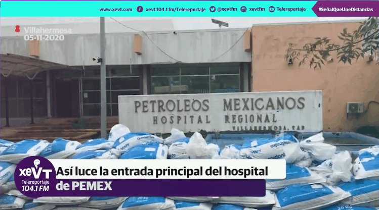 Resguardan hospital de Pemex en Villahermosa con costalera