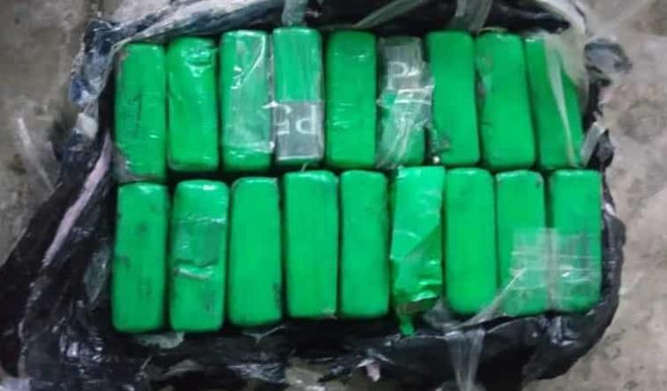 Encuentra Guardia Nacional 20 kilos de cocaína en una bolsa en Puerto Morelos