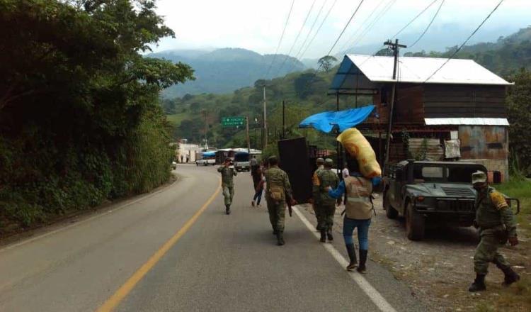 Evacúan a 460 familias de Ixhuatán, Chiapas ante alerta de deslizamiento de ladera y desbordamiento de río