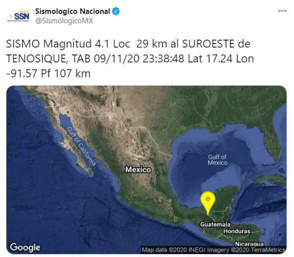 Entre inundaciones y pandemia, reportan sismo de 4.1 en Tenosique