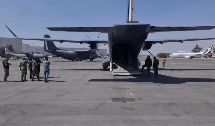 Llega a Tabasco avión de la Fuerza Aérea Mexicana con víveres donados por Alemania