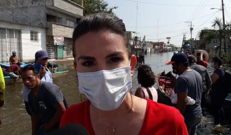 Espera Soraya Pérez que AMLO se “ponga botas” y visite zonas inundadas en su regreso a Tabasco