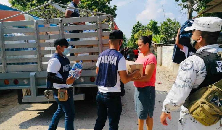 La Marina entrega la ayuda humanitaria por inundaciones, subraya Protección Civil