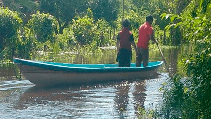 Roban cayuco en Tamulté de las Sabanas que era usado para ayudar a damnificados