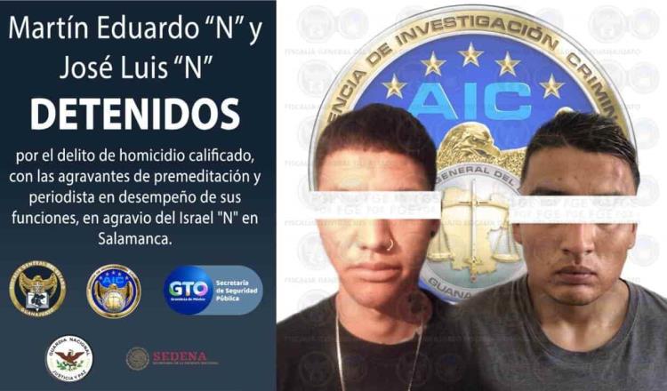 Detienen a dos presuntos responsables del asesinato de periodista en Guanajuato