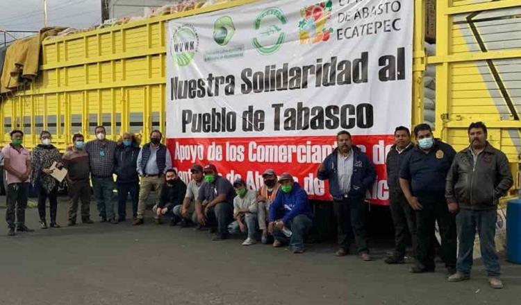 Envían bodegueros de la CDMX 20 toneladas más de ayuda humanitaria para Tabasco