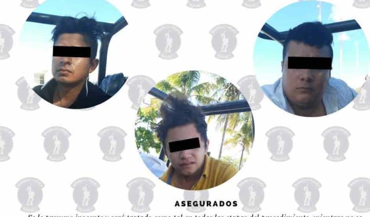 Asegura Seguridad Pública a 3 sujetos por narcomenudeo en Atasta