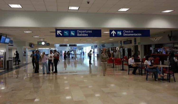Reportan incremento de 105.2% en el tráfico de pasajeros del aeropuerto de Villahermosa, durante agosto