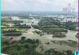 Sobrevuela SEDENA zonas afectadas por inundaciones en Tabasco