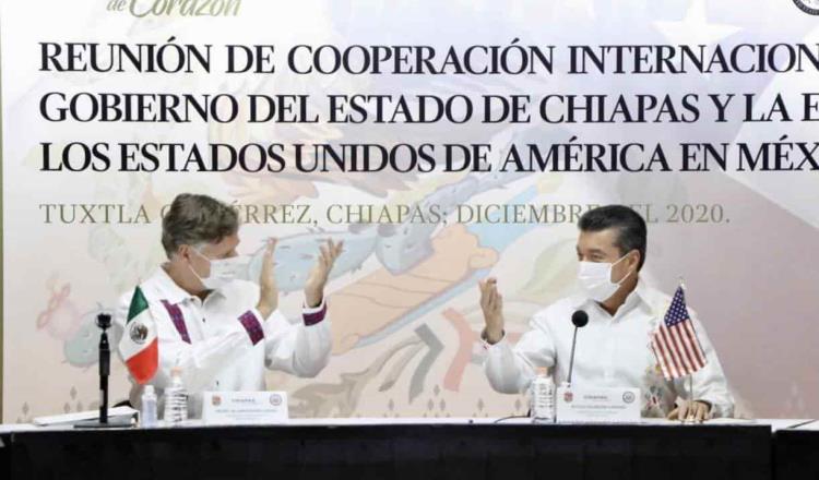 Buscan Chiapas y Estados Unidos, oportunidades de cooperación: embajador Landau