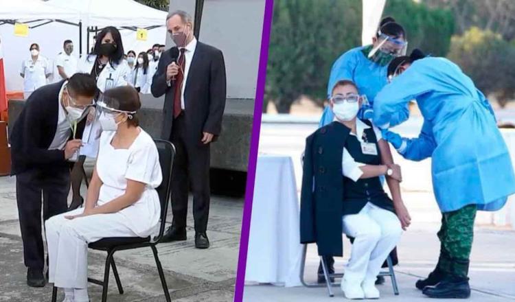 Critican que primera vacuna COVID en México, fuera aplicada en el brazo derecho y no en el izquierdo