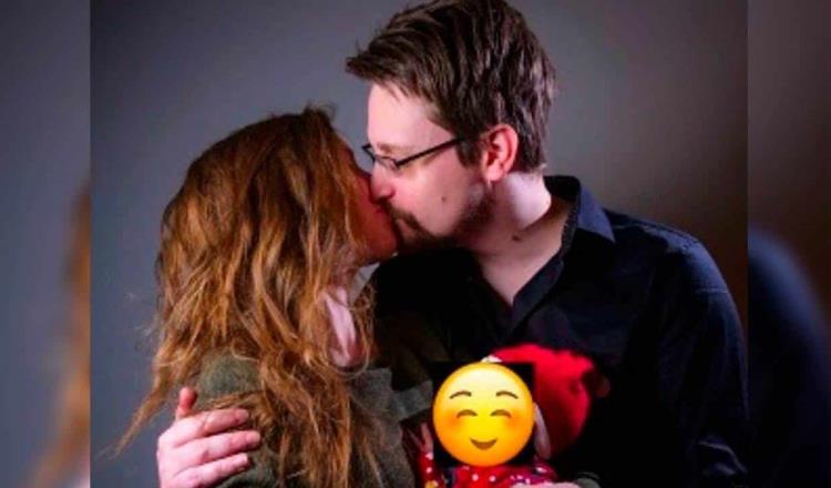 Edward Snowden y su esposa, Lindsay Mills, se convirtieron en padres de su primer hijo