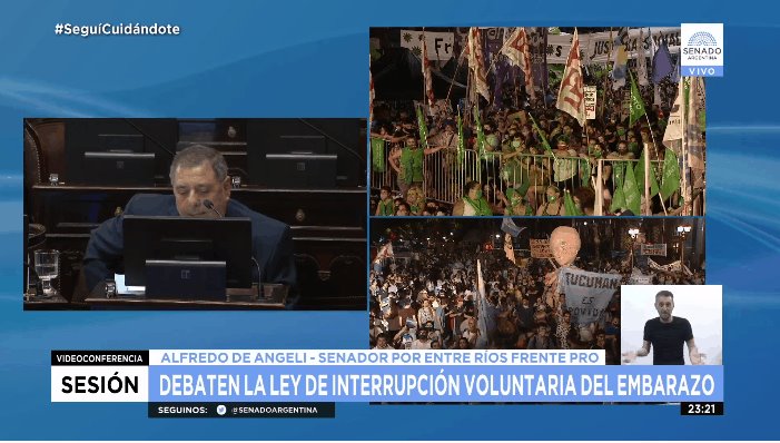 Crece en Argentina expectativa sobre la legalización del aborto en el Senado; el tema se ha discutido por más de 10 horas 