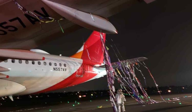 En Colombia, avión aterriza de emergencia tras impactar contra un globo de pirotecnia