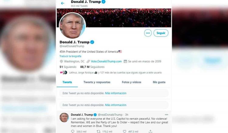 Bloquean Twitter y Facebook video de Trump en el que insta a seguidores a terminar con protestas 