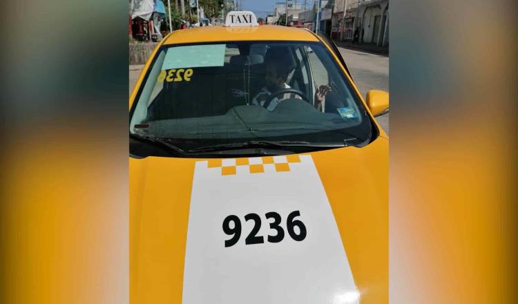 Detiene Movilidad a taxi pirata con calcomanía de tarifas de unidades regularizadas 