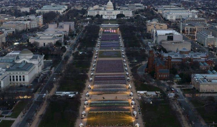 Colocan 200 mil banderas en Washington para recibir a Biden por su toma de protesta como presidente de EEUU