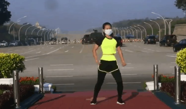 Maestra de aerobics capta sin querer el golpe de Estado en Myanmar