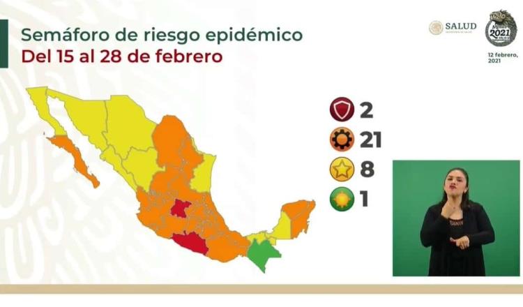 México suma 172 mil 557 defunciones por Covid-19; Chiapas pasa a semáforo verde, Tabasco y siete entidades más a amarillo