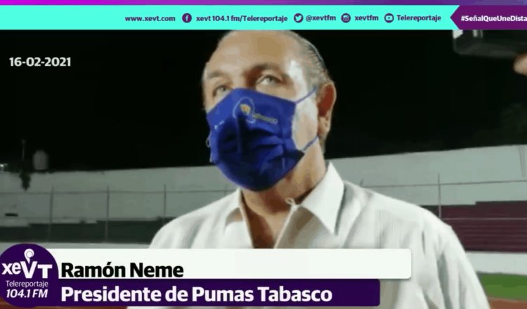 Entre marzo y abril, Pumas Tabasco busca recibir aficionados: Neme