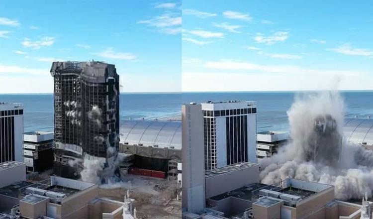 Derrumban el Trump Plaza Hotel and Casino en Atlantic City; ciudadanos aplauden