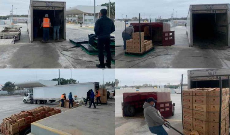 Reparte Aduana 1.8 toneladas de tomates decomisados en tres comunidades de Tamaulipas
