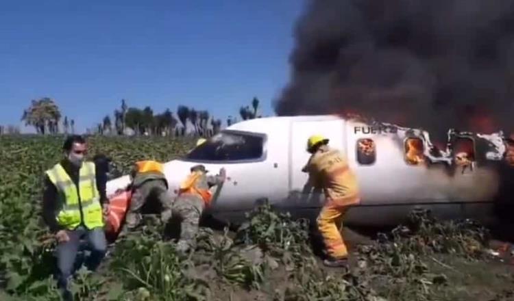 Mueren 6 militares tras desplome de aeronave en Emiliano Zapata, Veracruz