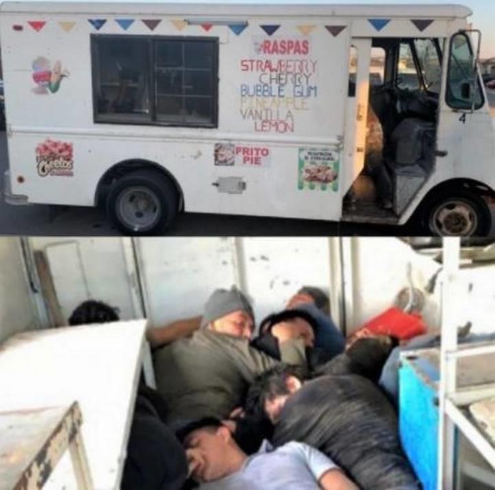 Arrestan en la frontera de Tamaulipas a “polleros” que usaban camión de helados para traficar con migrantes