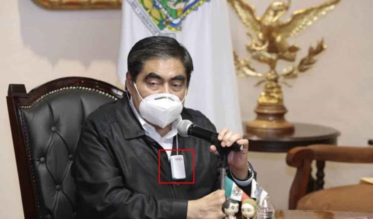 Porta gobernador de Puebla, Miguel Barbosa, “ionizador de aire”