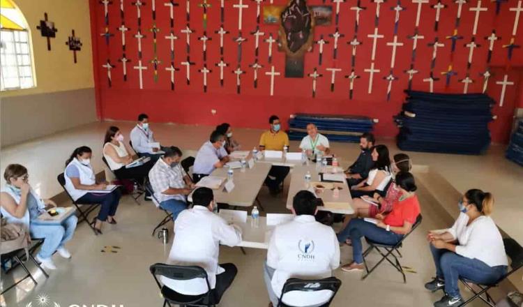 Acuerdan autoridades implementar acciones para habilitar albergues a migrantes en Villahermosa 