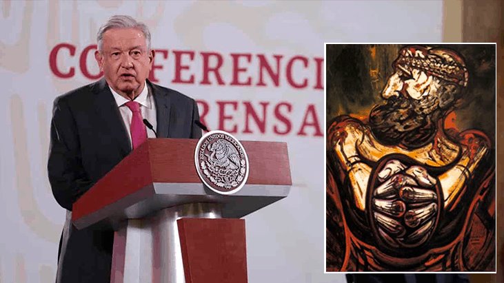 Recuerda AMLO en Viernes Santo a Jesucristo con obra del pintor mexicano David Alfaro Siqueiros