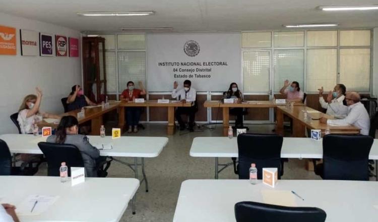 Aprueban consejos distritales del INE Tabasco candidaturas a diputaciones federales de RSP, PES y FXM