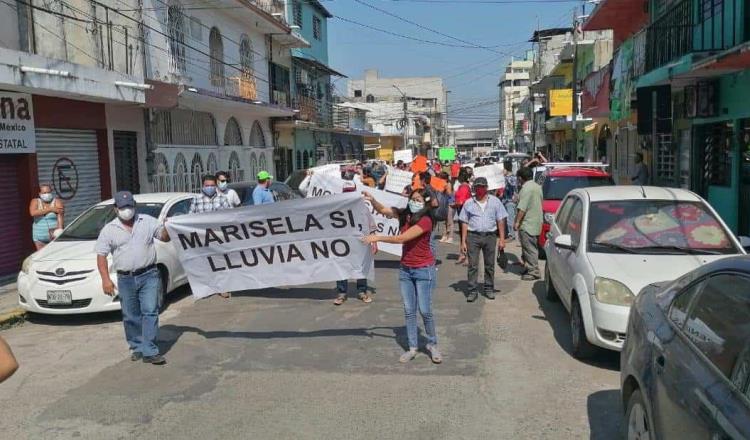 Protestan militantes de MORENA por presunta “imposición” de candidatos en Centla