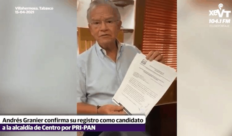 Se registra Andrés Granier como candidato a la presidencia municipal de Centro