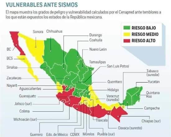 Investigación ubica a 30% del territorio Mexicano en alta peligrosidad sísmica