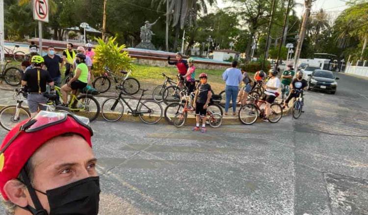4 asociaciones de ciclistas realizan el “Rol Paseo Tabasco” para promover uso de la “bici” y reactivar la economía