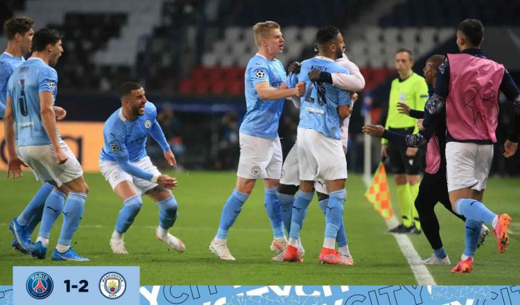Champions: Manchester City vence 2-1 al PSG en Francia