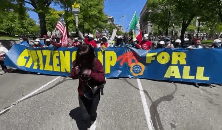 Migrantes marchan en EE. UU.; exigen que se les otorgue la ciudadanía