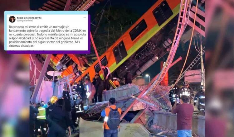Se disculpa subsecretario en Sener tras insinuar que accidente del Metro fue un “sabotaje”