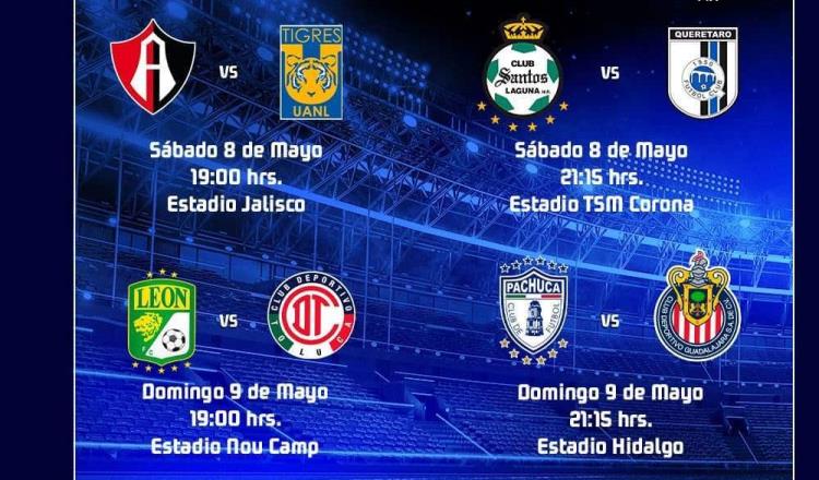 Atlas vs Tigres y Santos vs Querétaro, en reclasificación