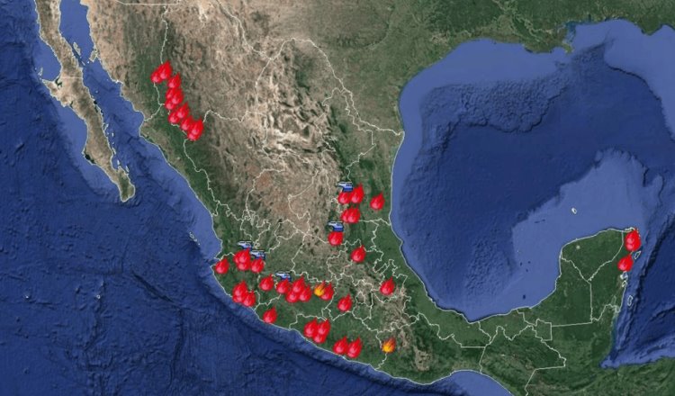 Reporta Conafor 57 incendios activos en 14 estados; Chihuahua registra 12