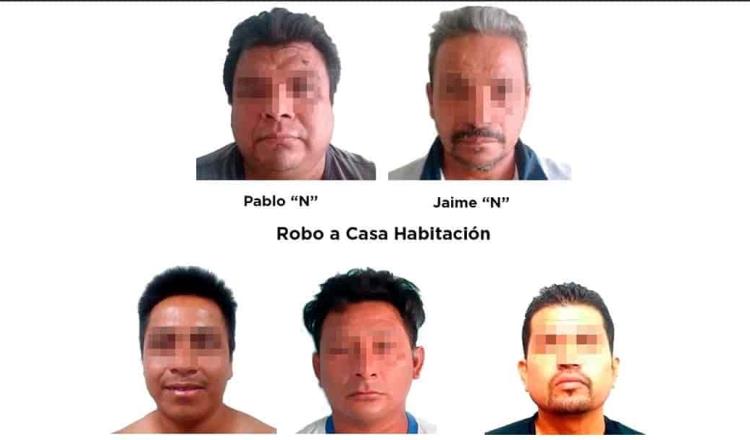 Detienen en Tabasco a 5 hombres y una mujer acusados de pederastia, robo, fraude y lesiones