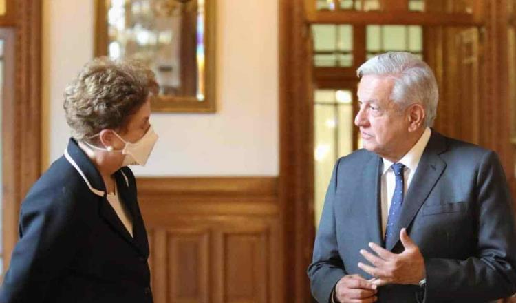 Recibe AMLO a Dilma Rousseff en Palacio Nacional