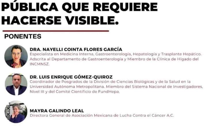 Pide Fundación Mexicana para la Salud Hepática se constituya una norma para tratamiento y prevención del cáncer de hígado