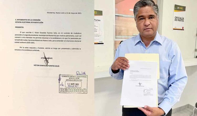 Renuncia Víctor Fuentes a candidatura de Morena por la alcaldía de Monterrey; alega motivos personales