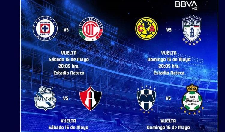 Este sábado Puebla vs Atlas y Cruz Azul vs Toluca, en Cuartos de Final